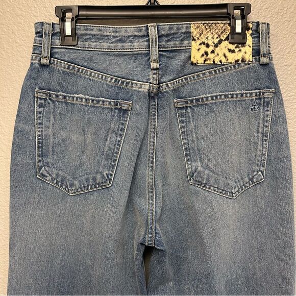 Rag & Bone Ruth Super High-Rise Straight Leg Size 28 Zipper Closure Medium Wash - Picture 11 of 16